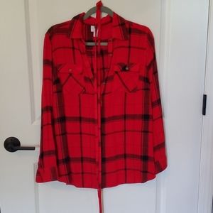 Isabel Maternity Red and Black Plaid Tunic